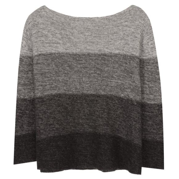 Eileen Fisher Gray Black Supersoft Yak & Merino Heatherblock Pullover Size Large - Picture 3 of 9